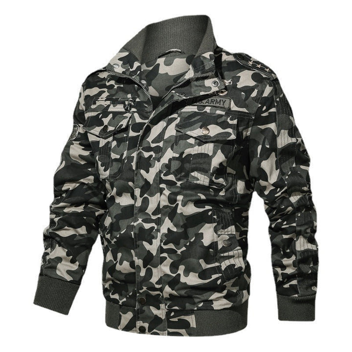 Męski Camouflage Field Blouson w Miejski Military Styl z Ribbed Mankiety i Wiele Kieszenie