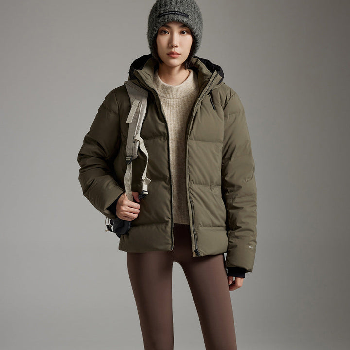 Damska ocieplana Winter kurtka z kapturem, izolacją termiczną i Windproof Outer Shell Lumaza