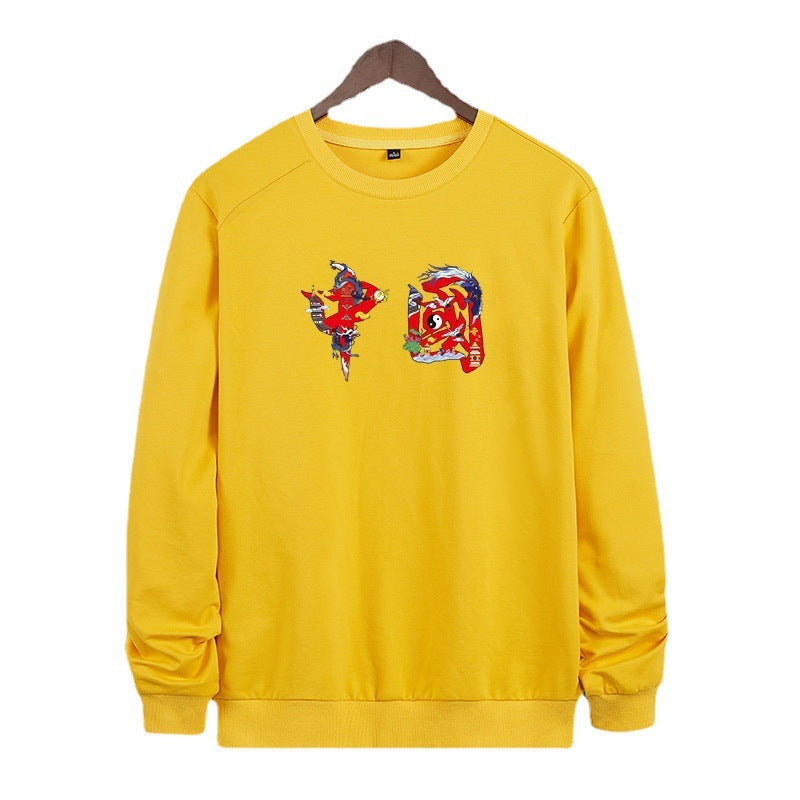 Męska Okrągły Dekolt Bluza z Detailed Graficzny Print