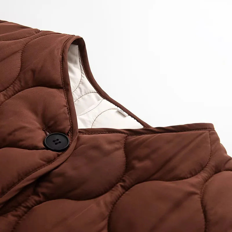 Kurtka pikowana damska lekka ciepła z kieszeniami