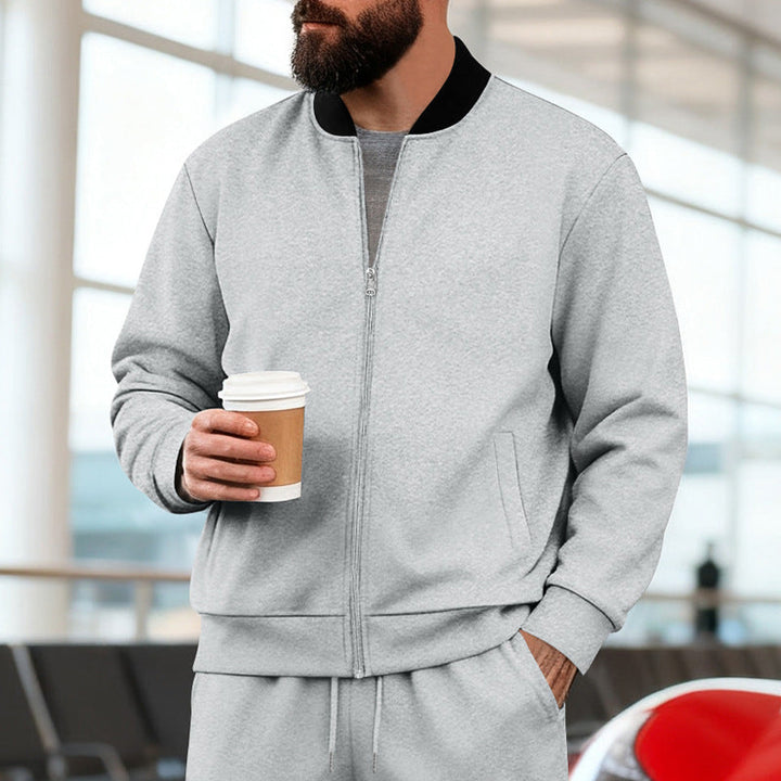 Męska Nan Miejski Sweat Kurtka treningowa z Stójka Ukryty Zamek Elastyczny Rib Mankiety i Kieszenie boczne