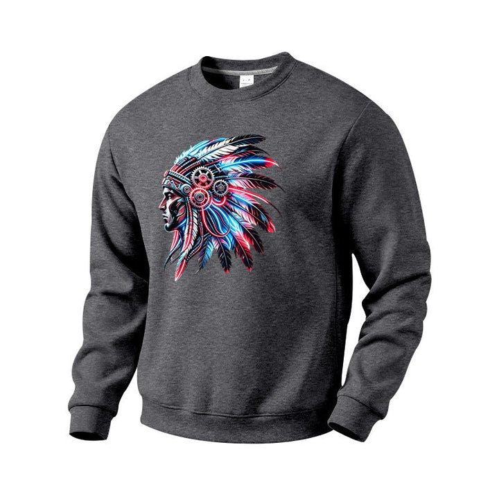 Męska bluza z detailed feather decoration print