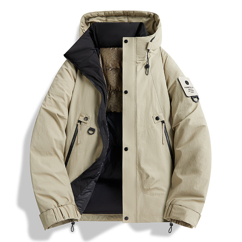 Męski Technical Miejski Parka z Termiczny Ocieplenie i Multifunctional Kieszenie