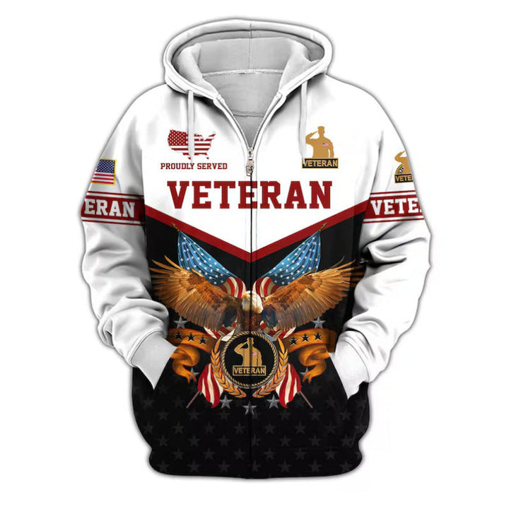 Męska bluza z kapturem z American veteran motif