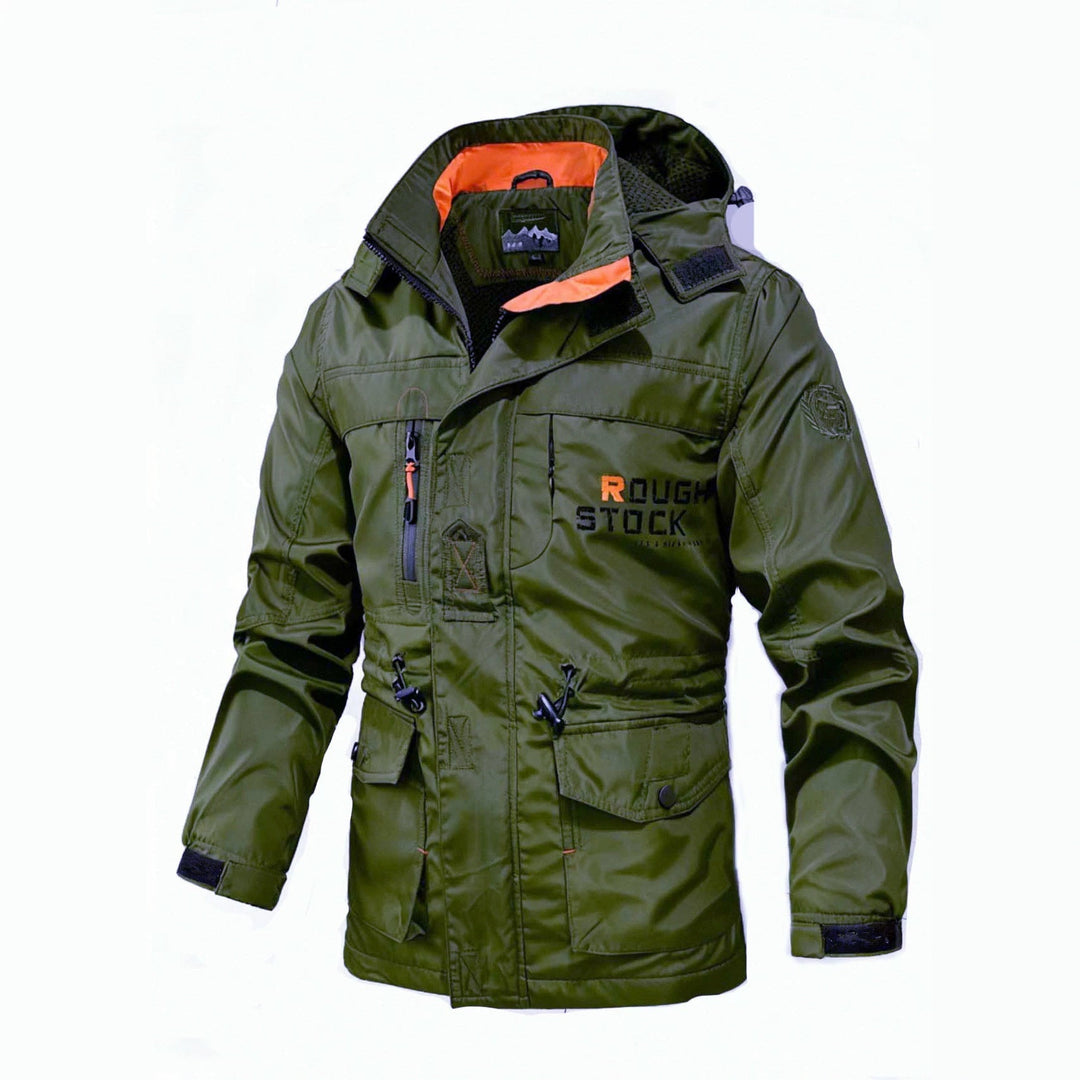 Męska Technical field kurtka z kapturem, Multi-Functional kieszeniami i regulowany Waist ściągaczem