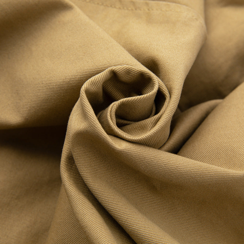 Męski Bez rękawów Utility Płótno Kamizelka z V-Neck, Guzik Placket, i Naszywane kieszenie