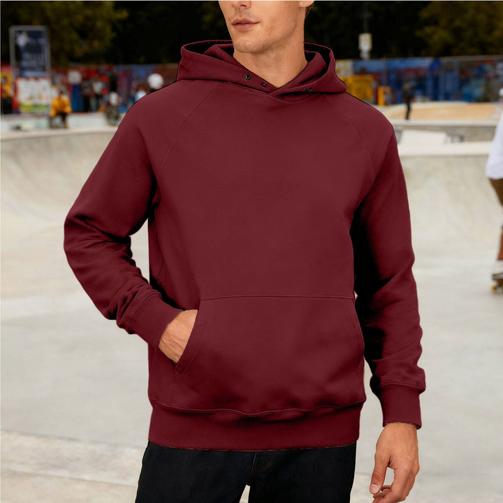 Męska Sweat Tkanina Bluza z kapturem z Raglanowy Rękawy, Kieszeń kangurka i Reinforced Dół
