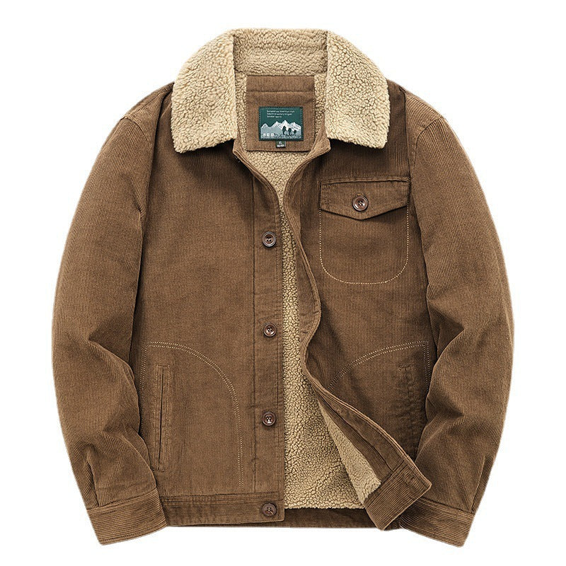 Męska casualowo Cord kurtka z teddy Lwwg 1787797411