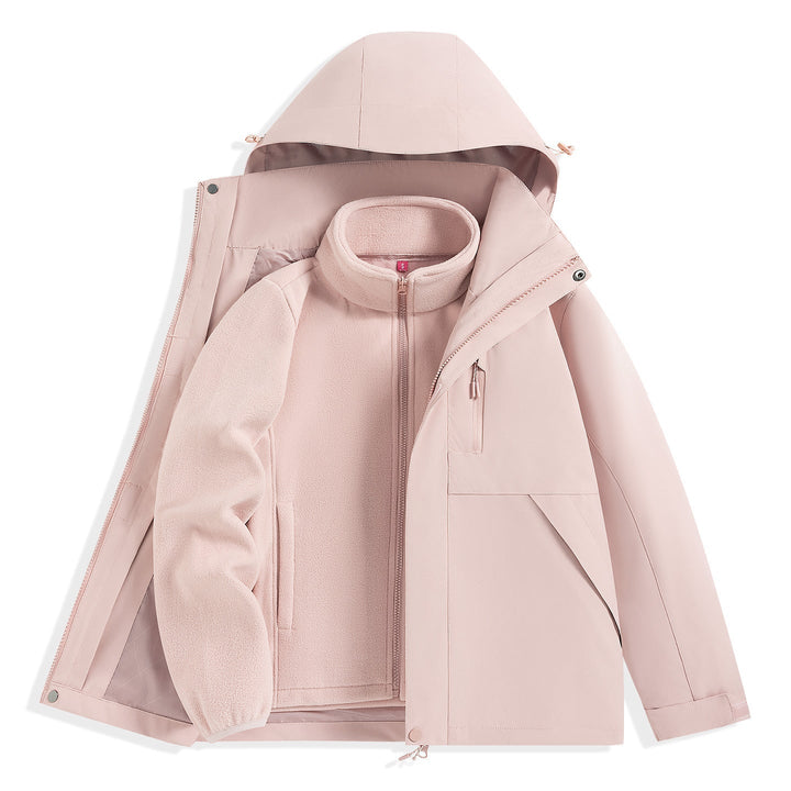 Męska two-warstwa outdoorowy parka z removable fleece wner kurtka i kapturem