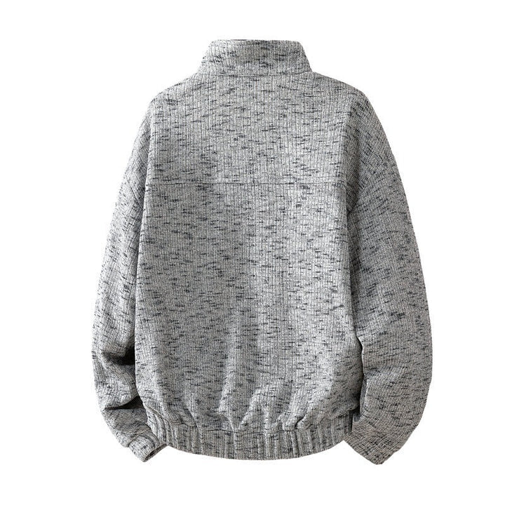 Męska oversize bluza z strukturalny Fason, Stójka, nap listwa, i kieszeń kangurka