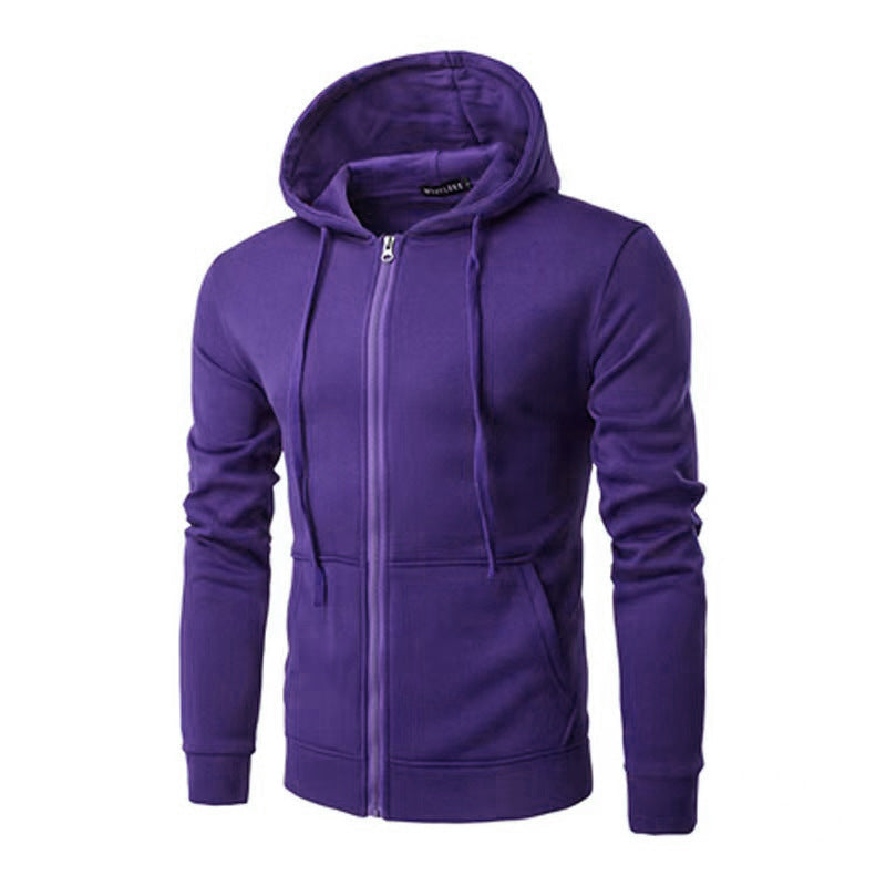 Męska Nano Slim-Krój Bluza z kapturem Sweat Kurtka z central zamek, dwuwarstwowa kaptur i praktyczne kieszenie boczne