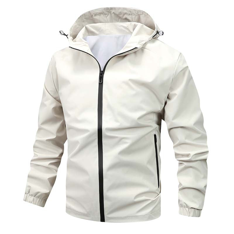 Męska lekka softshell kapturemed kurtka z wodoodporny membrana i Sealed zamkiems