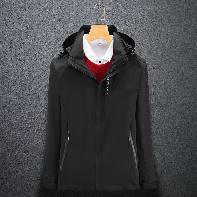 Męska lekka softshell funkcjonalne kurtka z oddychająca Mesh Lwwg i regulowany kapturem