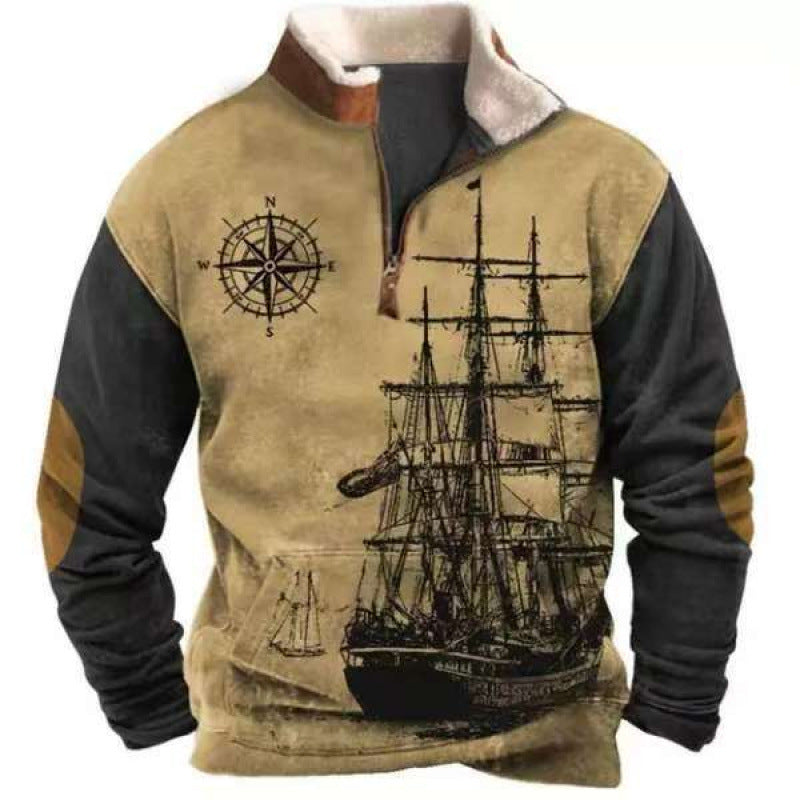 Męska Stylowy Bluza z kapturem z Kaptur i Nautical Print