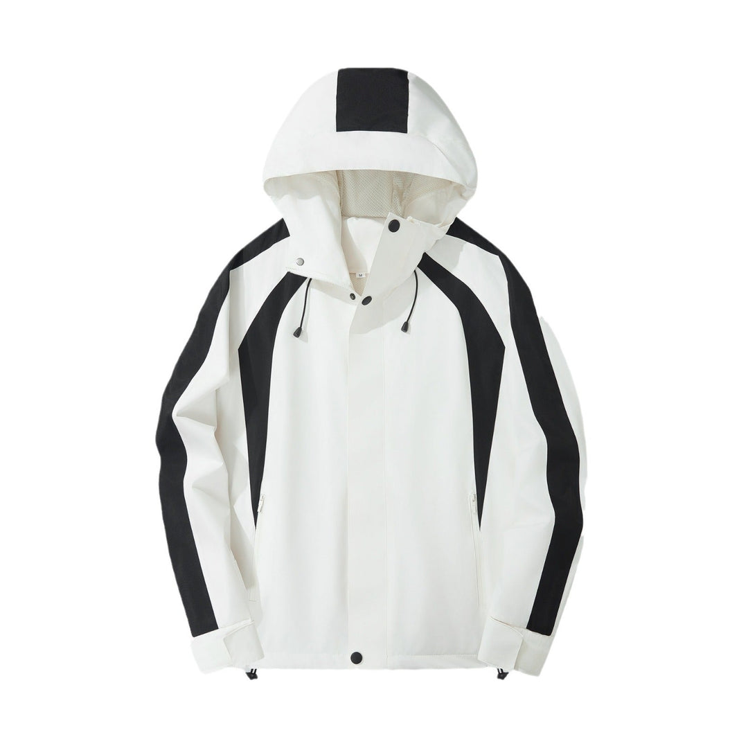 Damska lekka z kapturem Rain kurtka z kontrastowy Stripes i Mesh Lining Lumaza