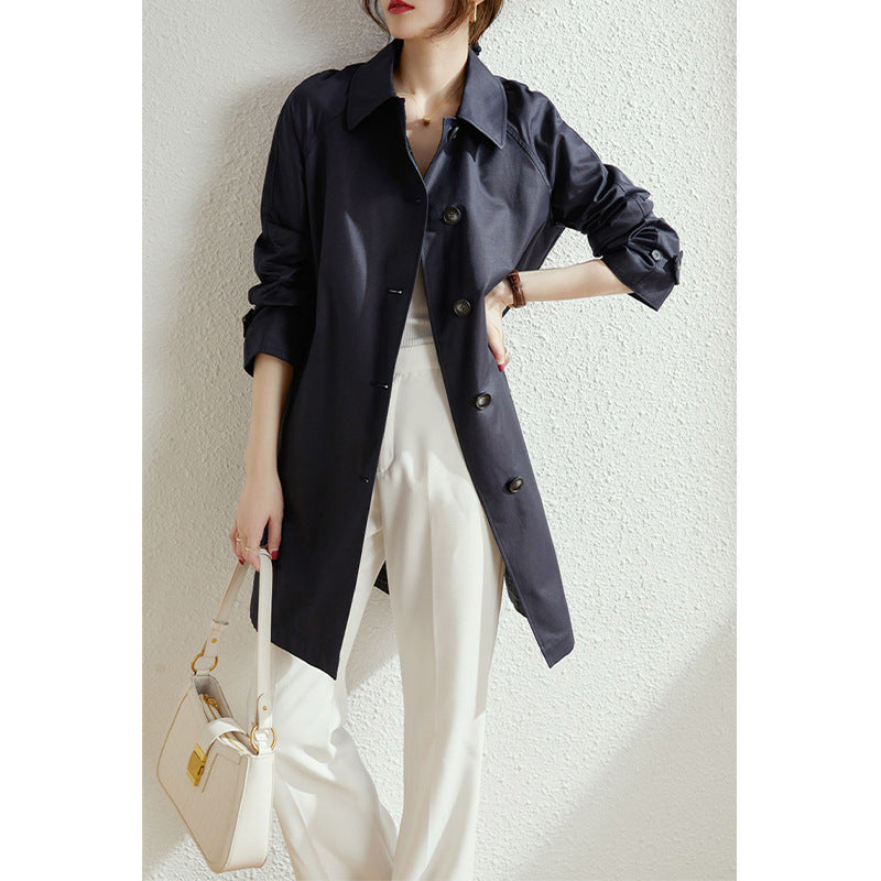 Damska Stylish Trench kurtka z Chic kołnierzem i Practical kieszeniami Lumaza