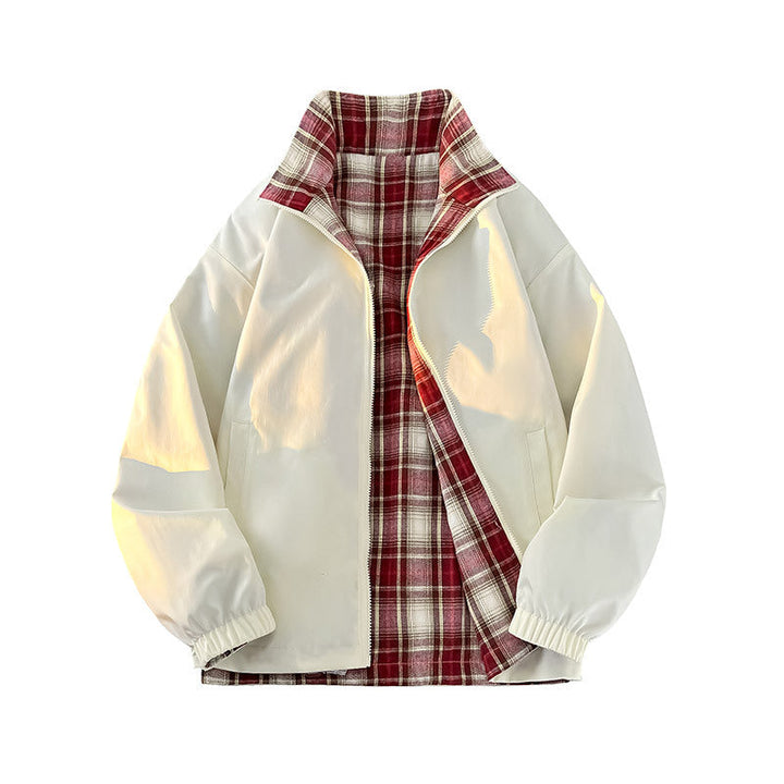 Unisex Reversible funkcjonalna kurtka z checked lining, ze stójką i elastic cuffs Lumaza