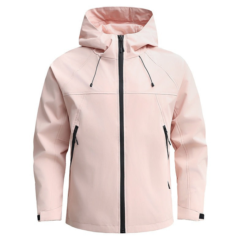 Męska oddychająca softshell kurtka z Two-Way zamkiem, regulowany kapturem i wodoodporny Surface