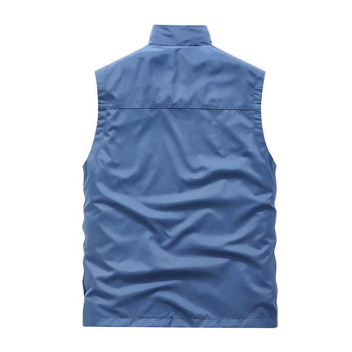 Męski Bez rękawów Softshell Kamizelka użytkowa z High Stójka, Two-Way Zamek i Ukryty Kieszenie