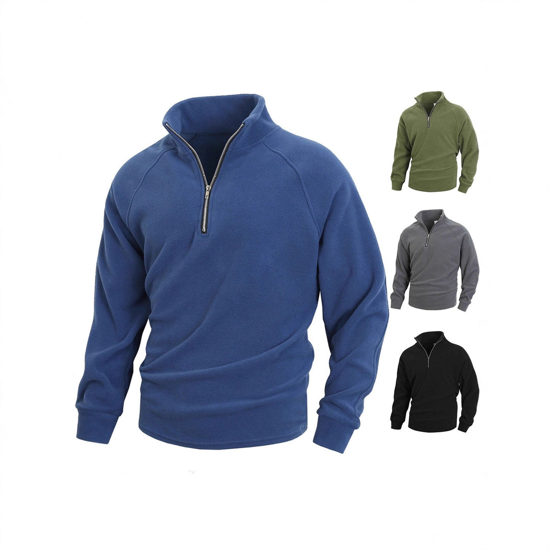 Męska polar pulower z half zamek