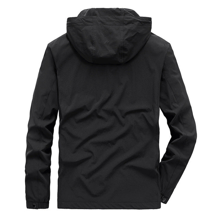 Męski Oddychający Kurtka softshell z Regulowany Kaptur i Ukryty Two-Way Zamek