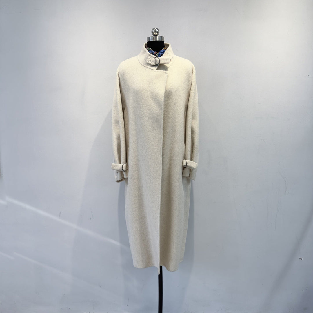 Płaszcz trencz damski z wysokim kołnierzem casualowa elegancka