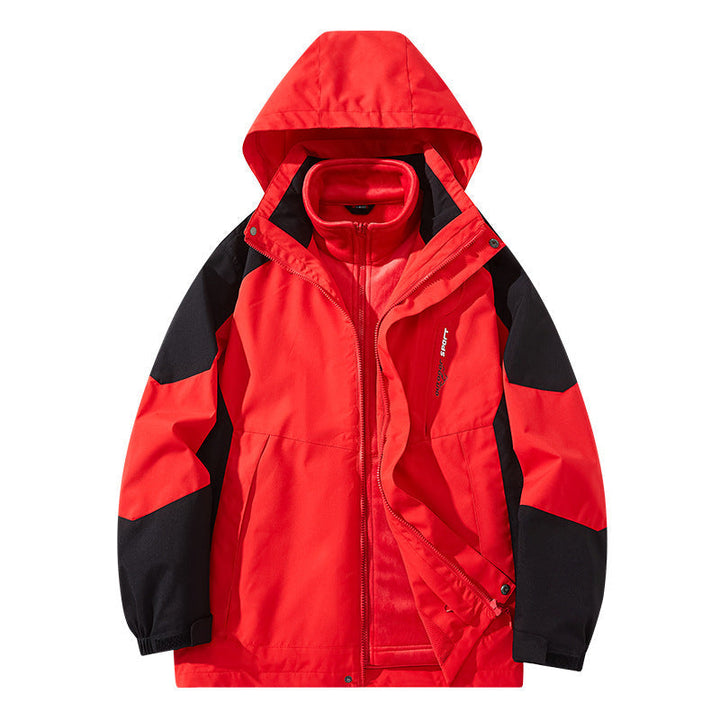 Męska wodoodporny two-warstwa trekkwg kurtka z removable fleece wner kurtka i kapturem