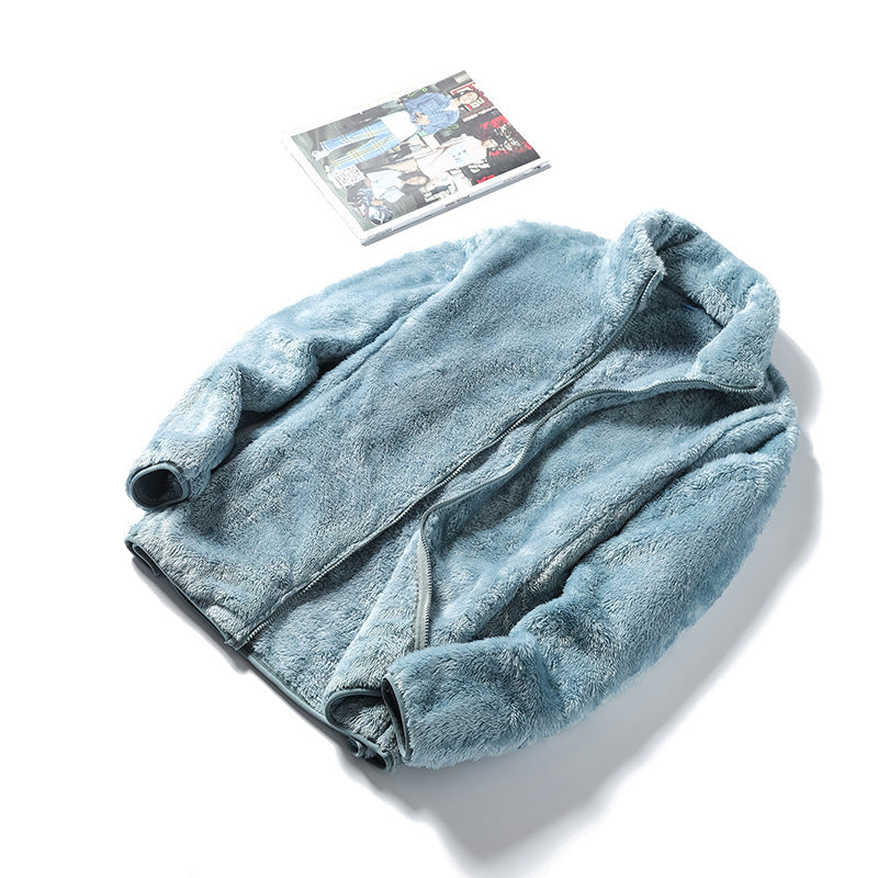 Damska Cozy Teddy polarowa kurtka in oversize styl z ze stójką i zamkiem błyskawicznym