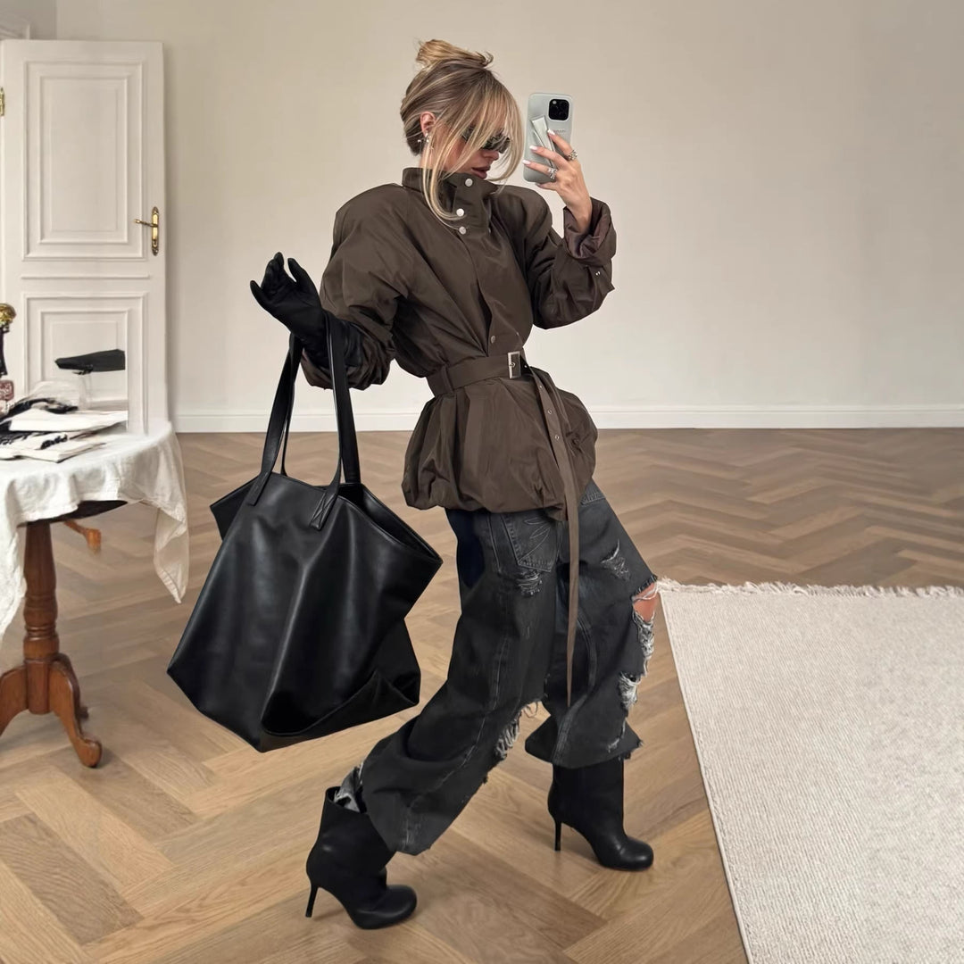 Płaszcz Trencz Damski Stylowa Elegancka Nowoczesna