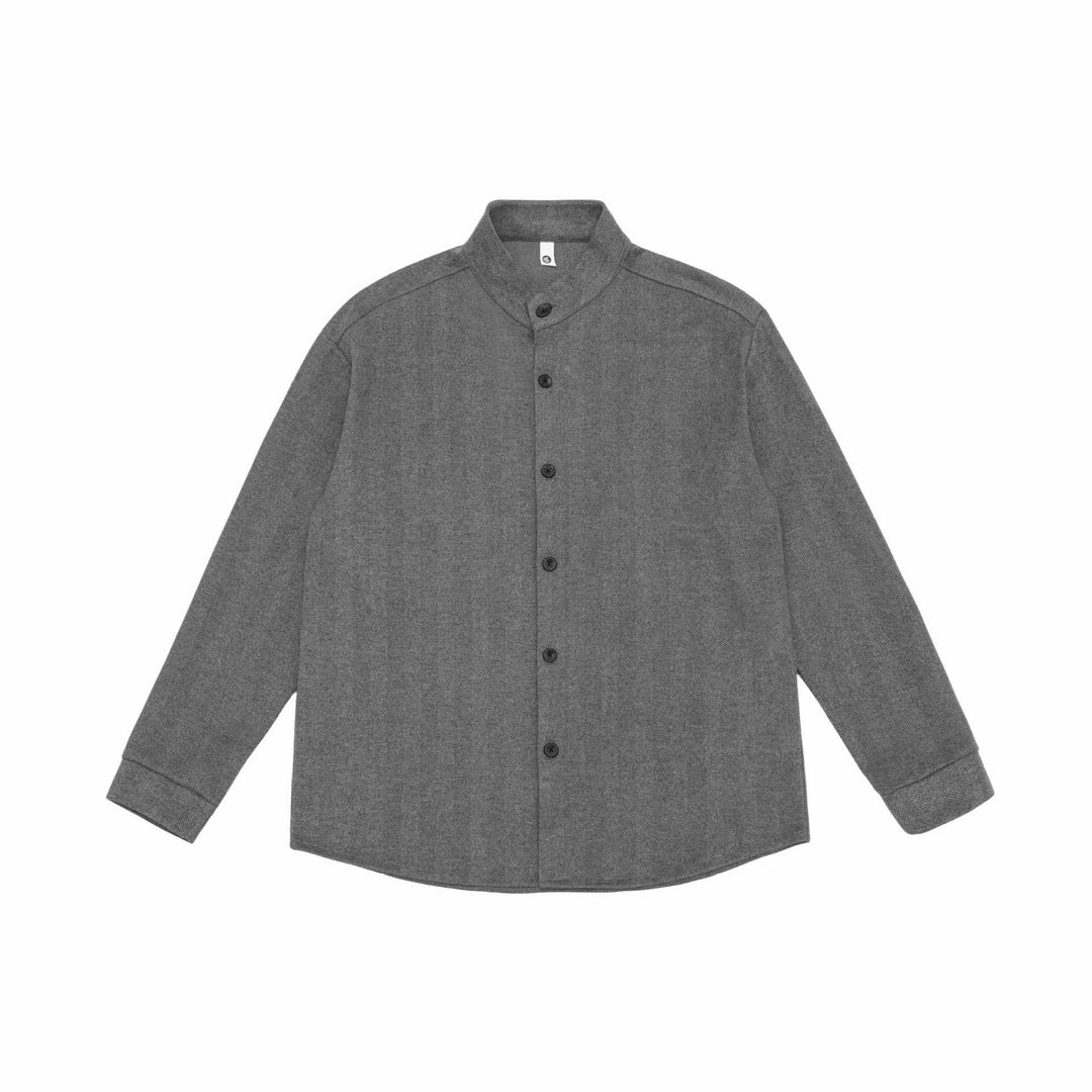 Kurtka męska koszulowa z stójką i herrwgbone texture