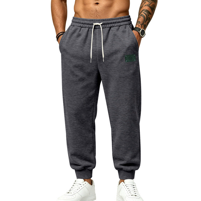 Męska casually Krój sweat jogging spodnie z elastyczny waistband, ściągacz, i Mankiety
