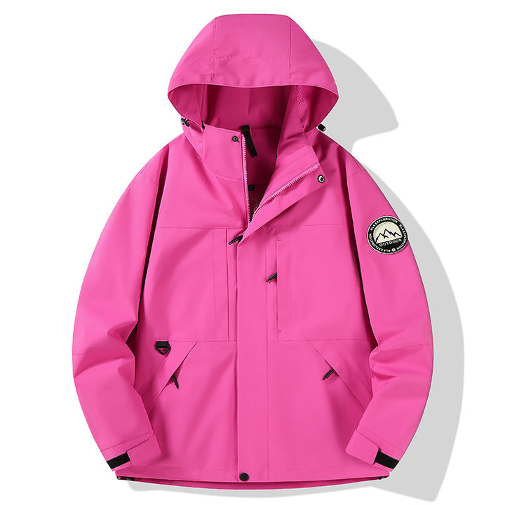 Damska wodoodporna hardshell outdoor kurtka z kapturem i multifunction kieszeniami Lumaza