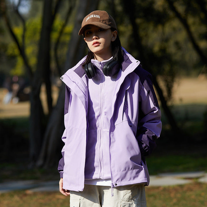 Damska two-layer softshellowa outdoor kurtka z removable polarowa inner layer i hood Lumaza