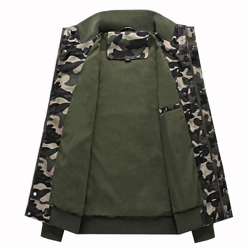 Męski Camouflage Field Blouson w Miejski Military Styl z Ribbed Mankiety i Wiele Kieszenie