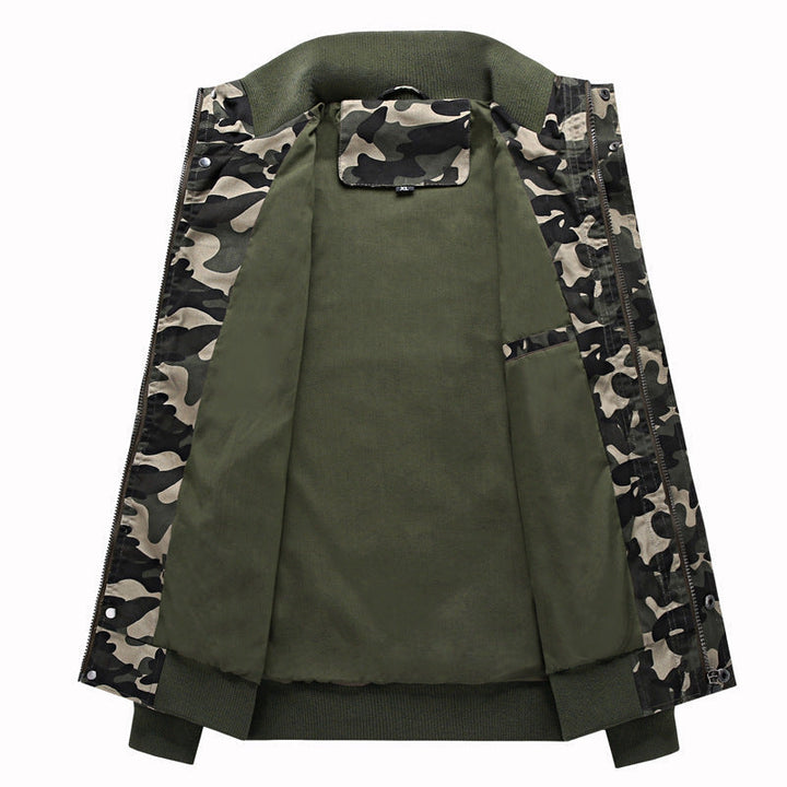 Męski Camouflage Field Blouson w Miejski Military Styl z Ribbed Mankiety i Wiele Kieszenie