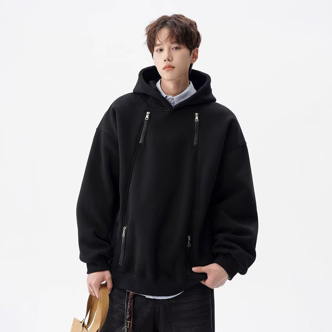 Męska Miejski Oversize Bluza z kapturem z Zippers