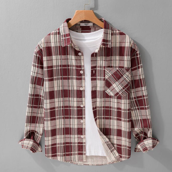 Męski Rustic Check Over Koszula wykonany z miękki bawełna flannel z naszywany kieszeń na piersi