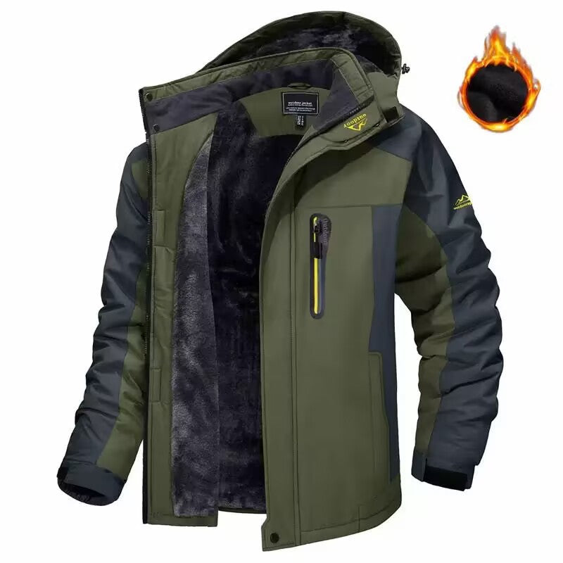 Męska trekkwg parka z ciepła teddy lwwg, detachable kapturem, i wodoodporna softshell zewnętrzny warstwa