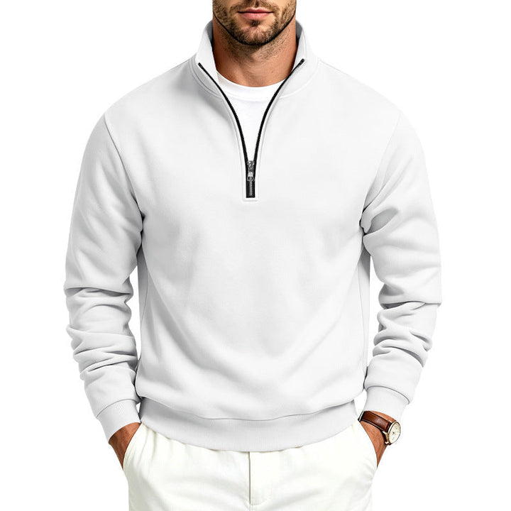 Męska krótki zamek bluza z turtleneck i miękki polar wewnętrzny boczny