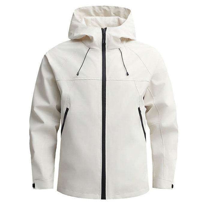 Męska oddychająca softshell kurtka z Two-Way zamkiem, regulowany kapturem i wodoodporny Surface