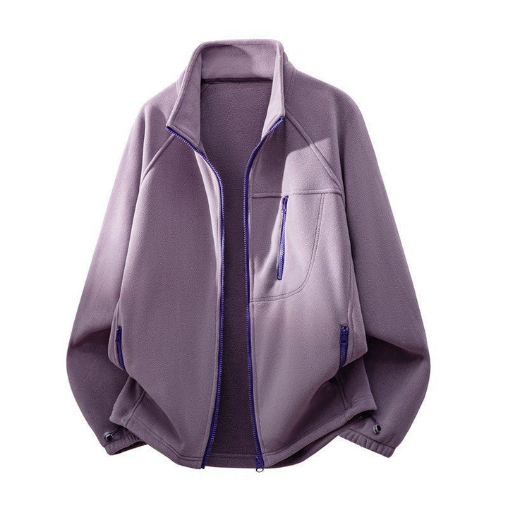 Kurtka męska polarowa z wysoki stójką, multiple zamkiem kieszeniami, i ergonomic raglan krój