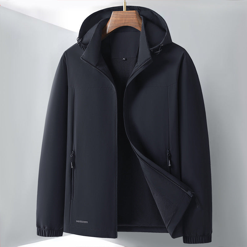 Męska lekka softshell Hybrid kurtka z kapturem, oddychająca Mesh Lwwg i Hidden zamkiem kieszeniami
