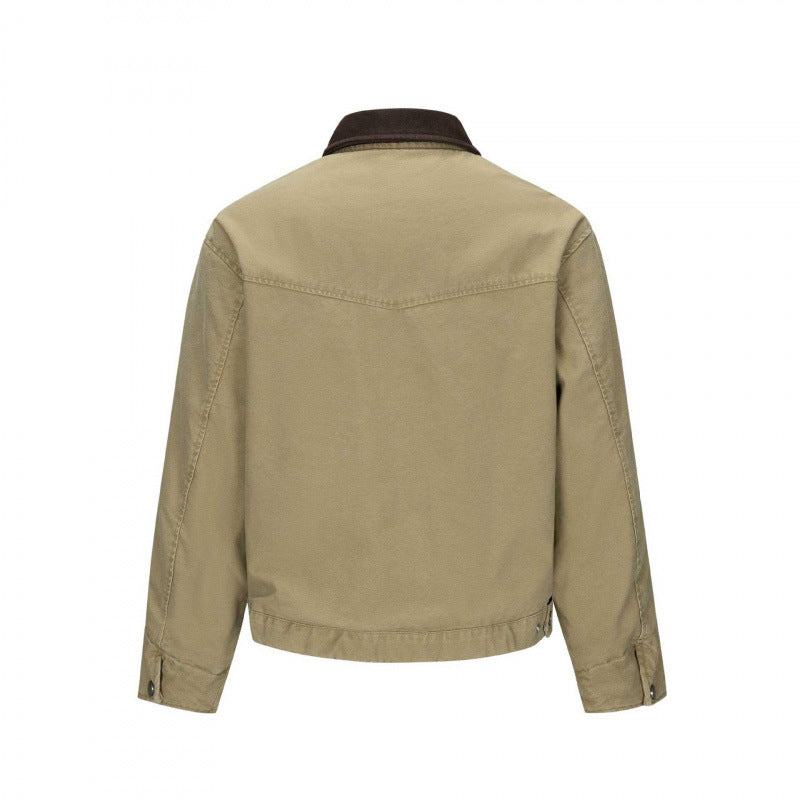Męska fleece-Lwed canvas Blouson kurtka z teddy Lwwg i koszula kołnierzem