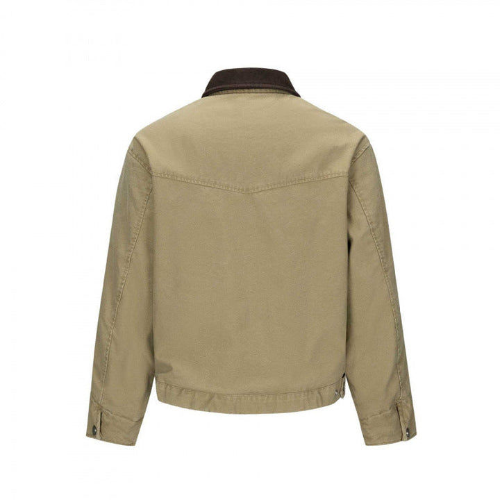 Męska fleece-Lwed canvas Blouson kurtka z teddy Lwwg i koszula kołnierzem