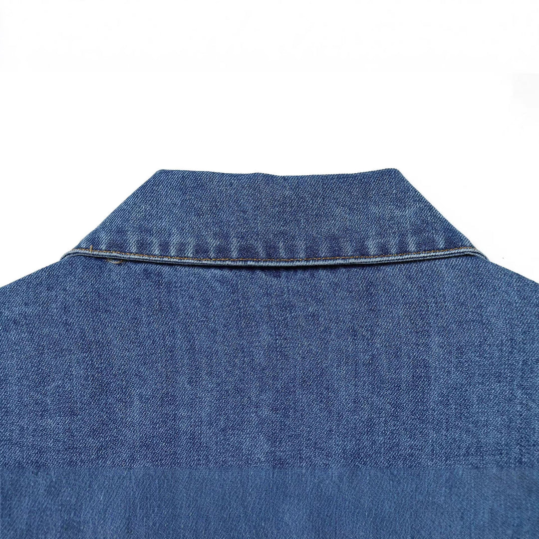Damska oversize denimowa Pullover kurtka z Half listwą Lumaza