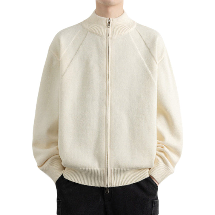 Męska Stylowy Zip-Up Kardigan