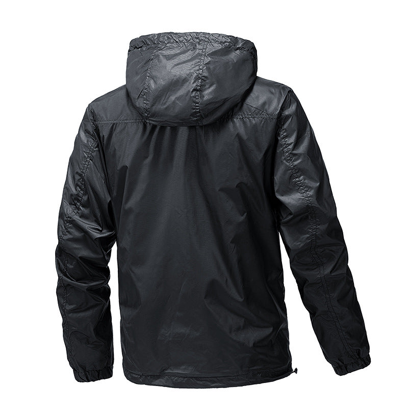 Męski lekki wodoodporny compact packable windbreaker z kaptur