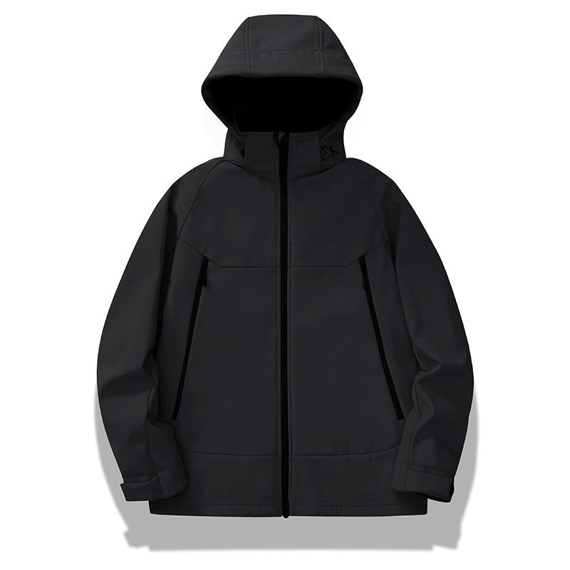 Męski technical kurtka softshell z kaptur, welded szwy i ergonomic raglan rękawy