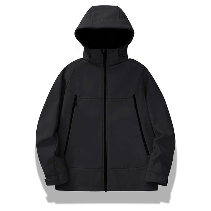 Męski technical kurtka softshell z kaptur, welded szwy i ergonomic raglan rękawy