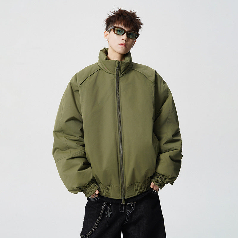 Męski Oversized Windbreaker z Stójka i Elastic Mankiety